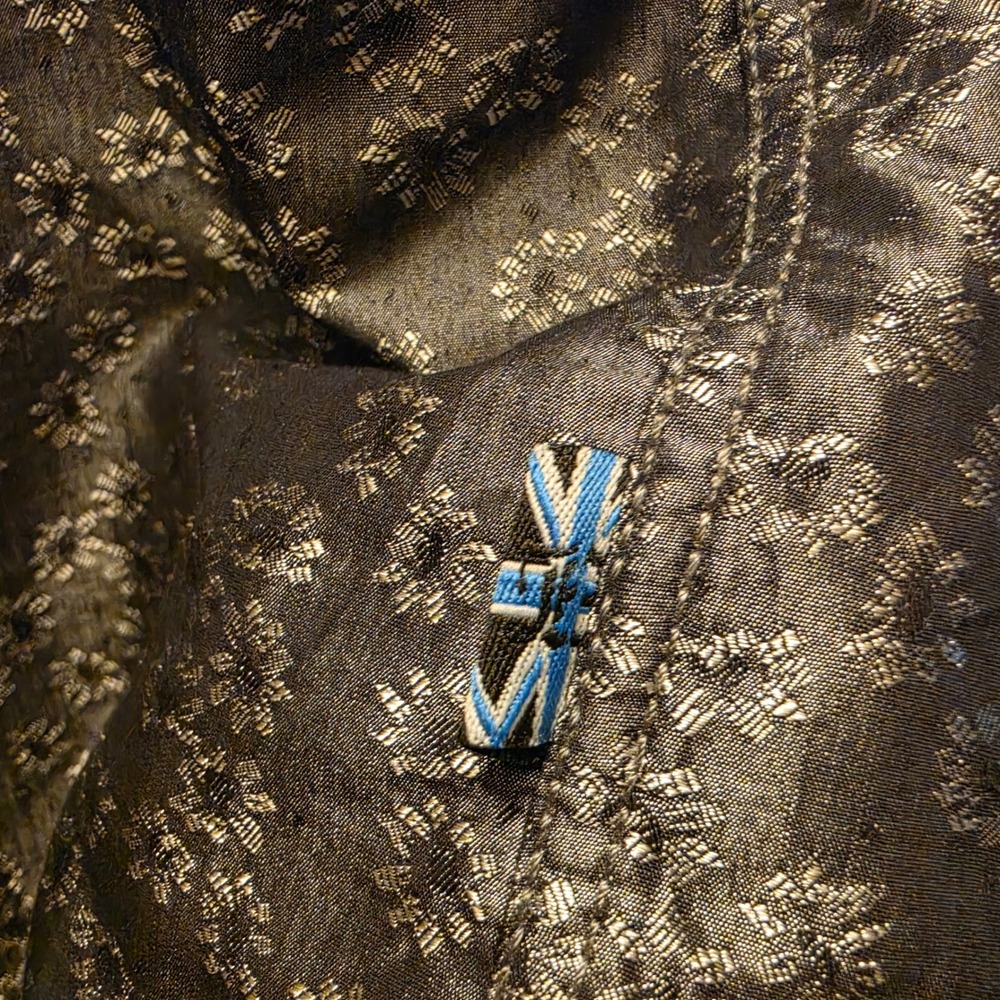 Scott Weiland English Laundry Mens XL Charcoal Floral Brocade Button Down Shirt - Picture 4 of 8